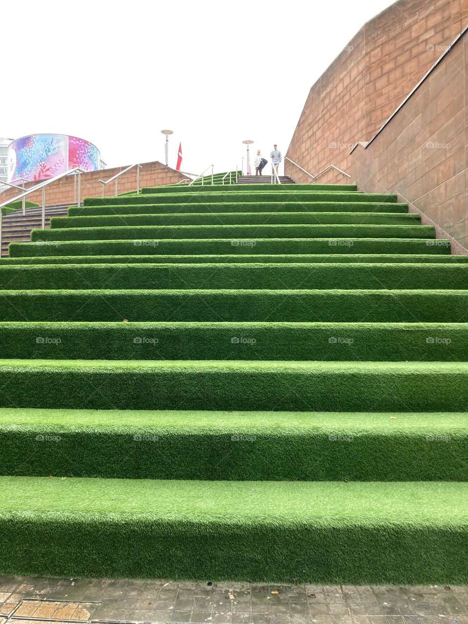 Green grass stairs 