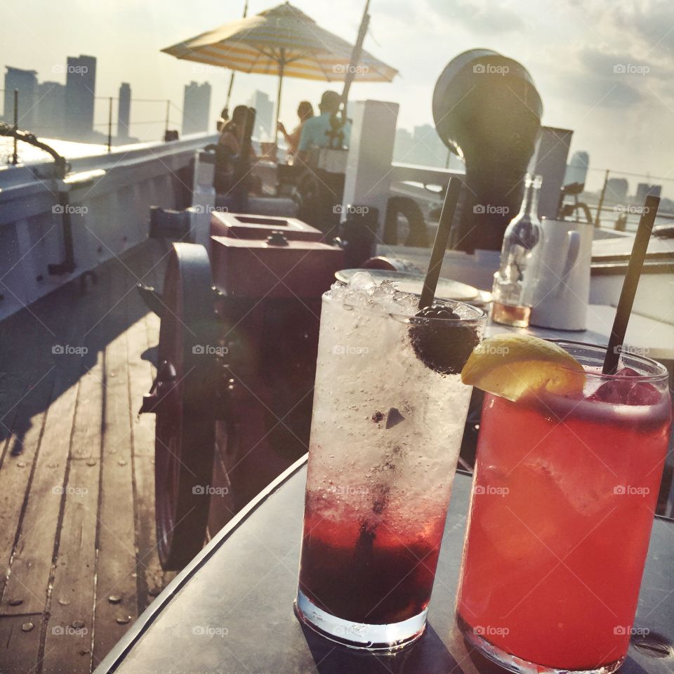 A bar on a boat in NYC