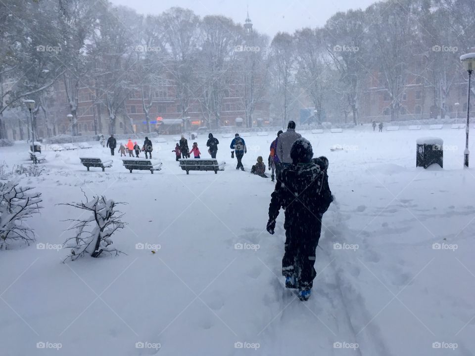 Walking in snow