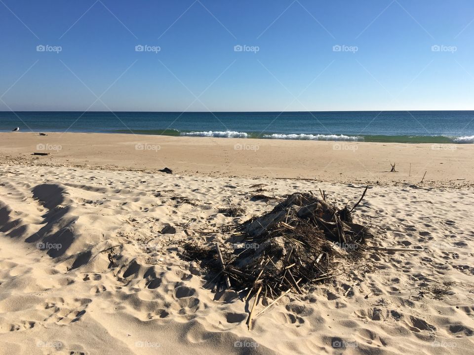 Beach in winter during Covid pandemic