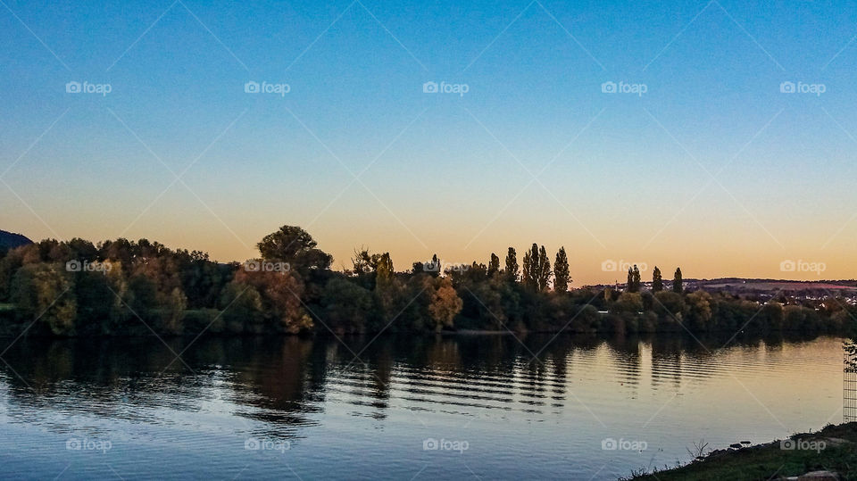 peaceful sunset by the river