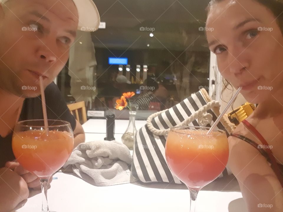 Drinking a cocktail togheter