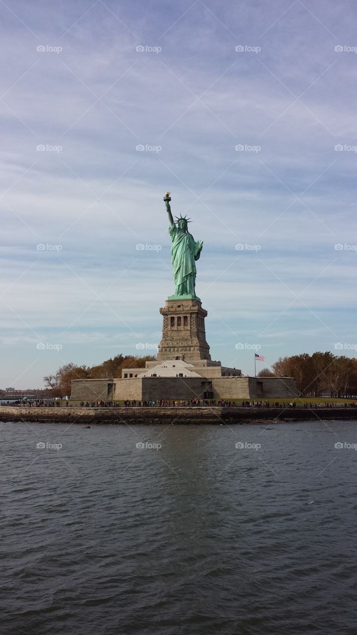 Statue of Liberty. Statue of Liberty from a boat