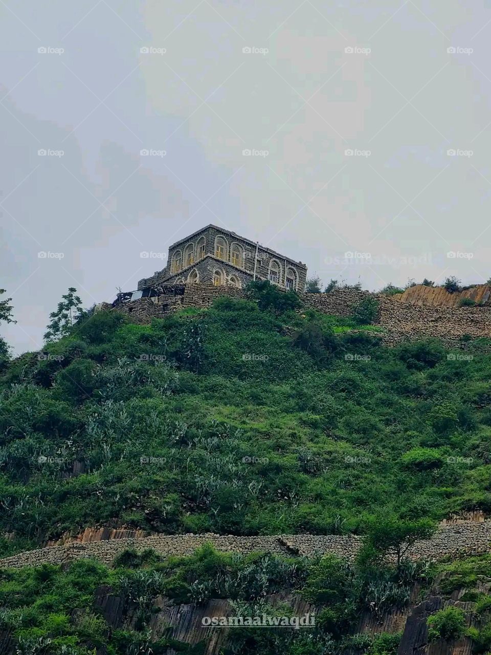 Glory be to God, the magnificent and picturesque view and the natural green trees are a view that is nothing more wonderful than it