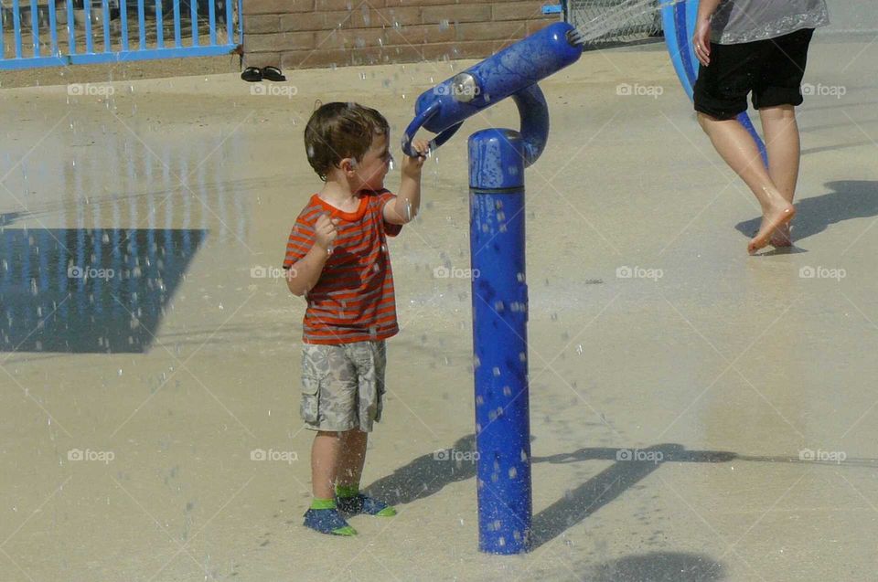 Boy at Splash Pad