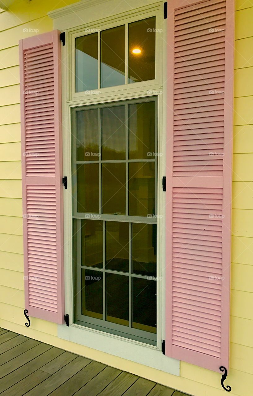 Long, Pink Shutters