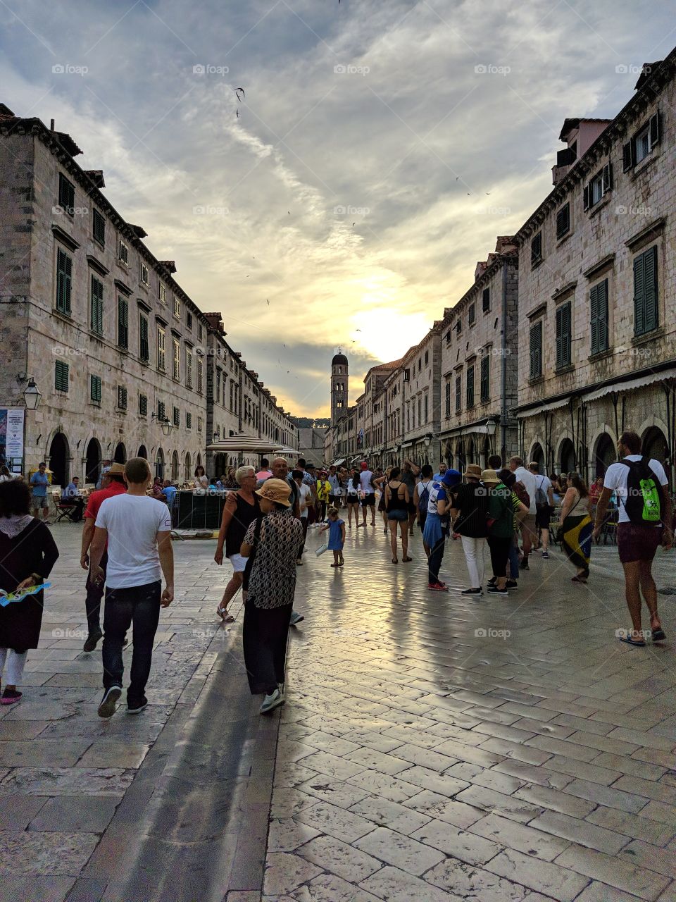 walking through stradun, dubrovnik