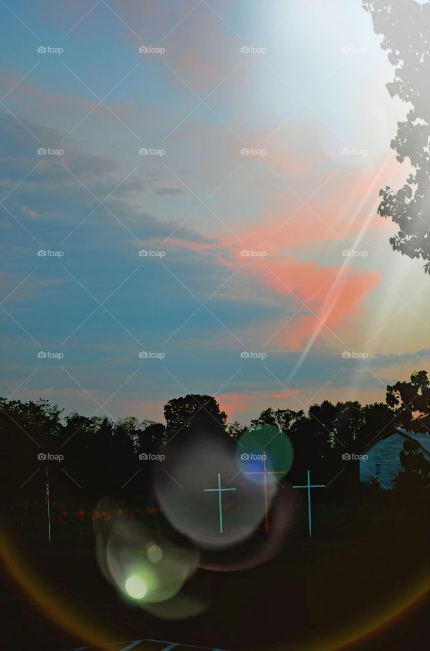 Beautiful Skies, Crosses & Light Flare