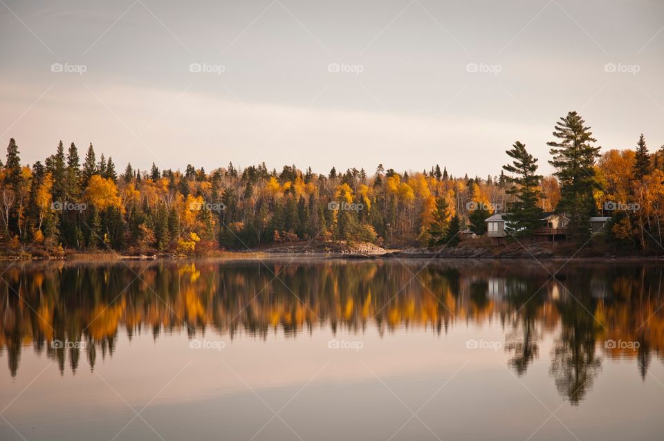 Fall colors across the lake in Canada
