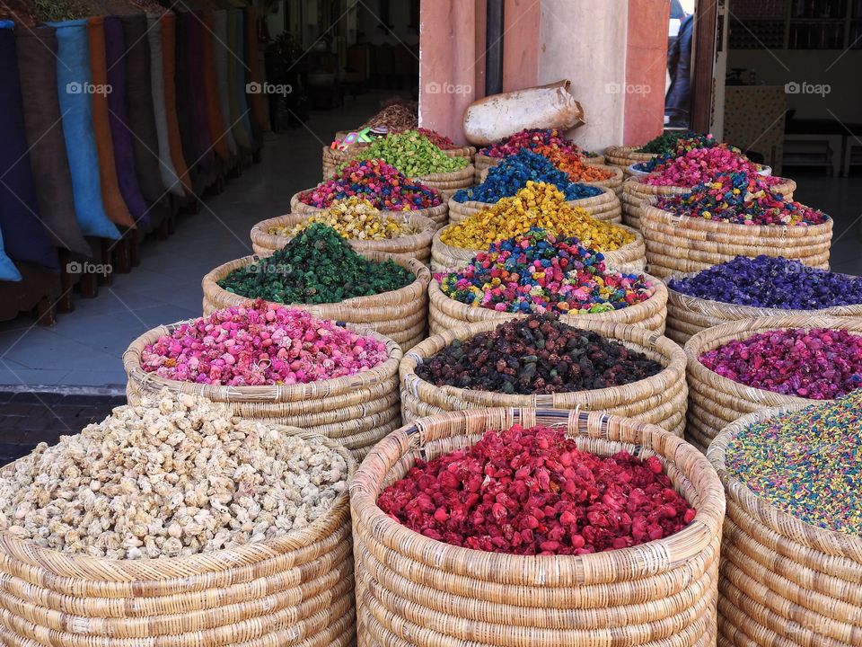Flavours & spices in market