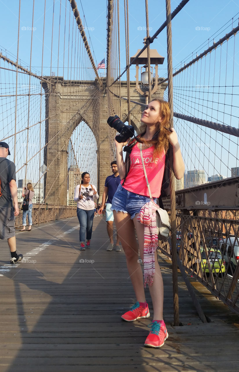 Young millennial woman exploring New York City