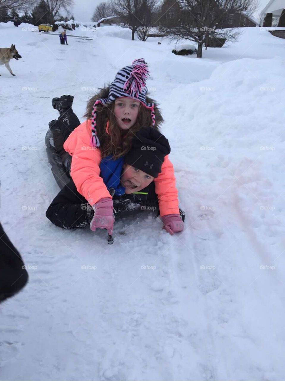 Sled riding sandwich. 