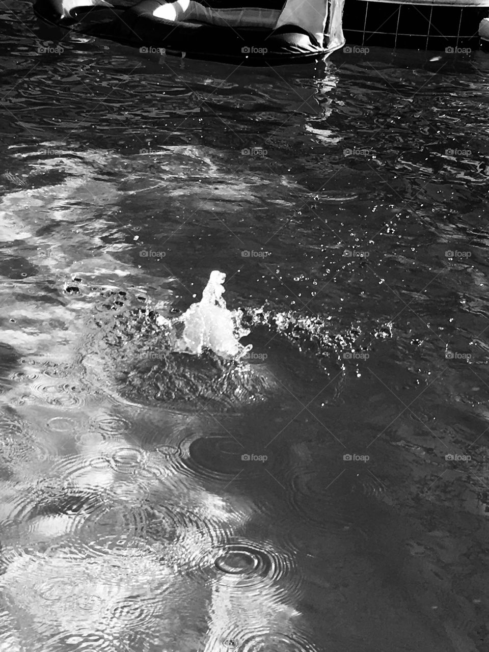 Ball splashing in pool 