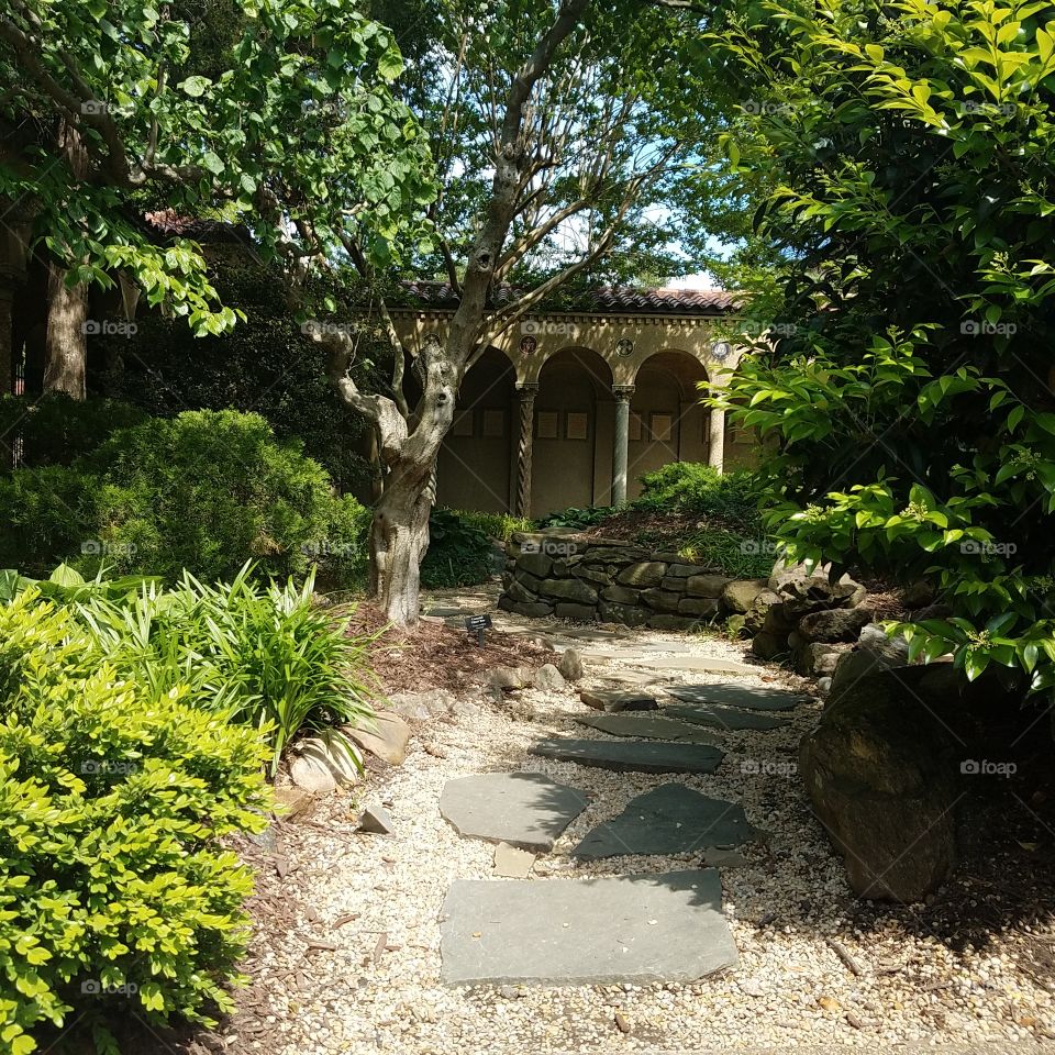 Garden path inside Franciscan monastery
