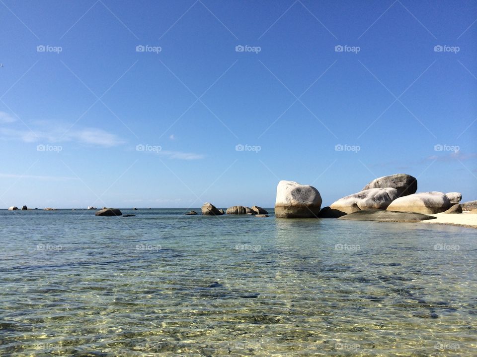 Stone beach in Belitung, Indonesia