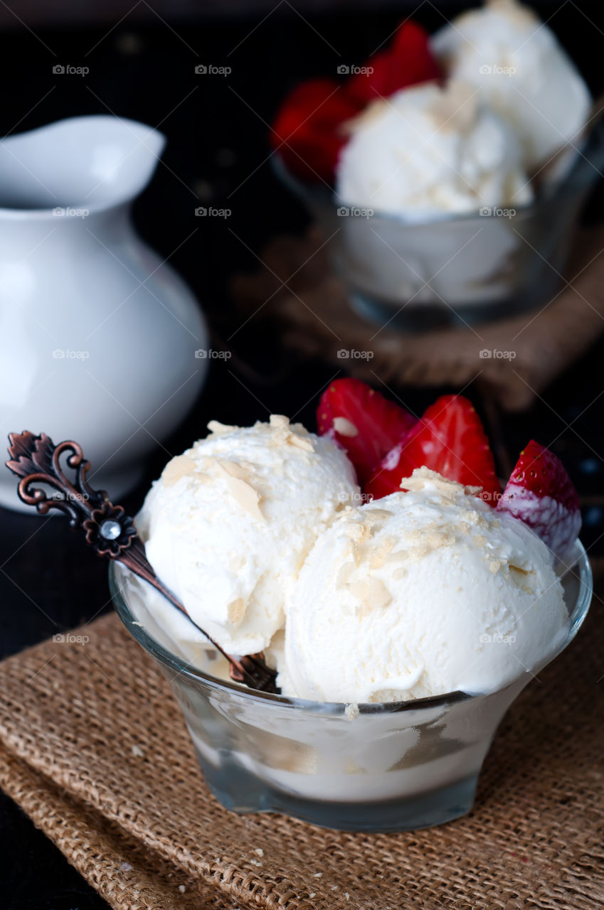 Delicious summer ice cream in cup