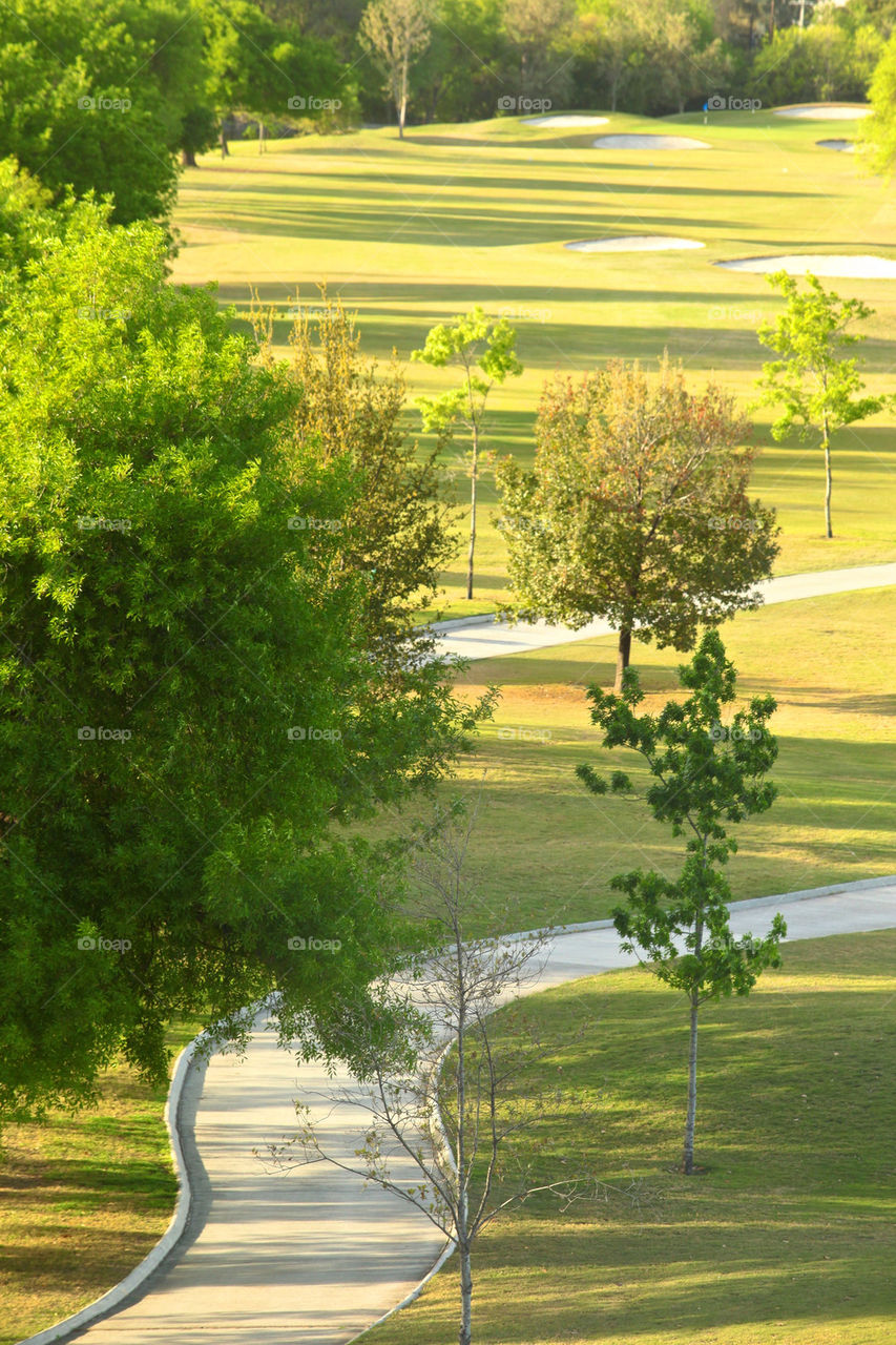 Jogging track at golf course