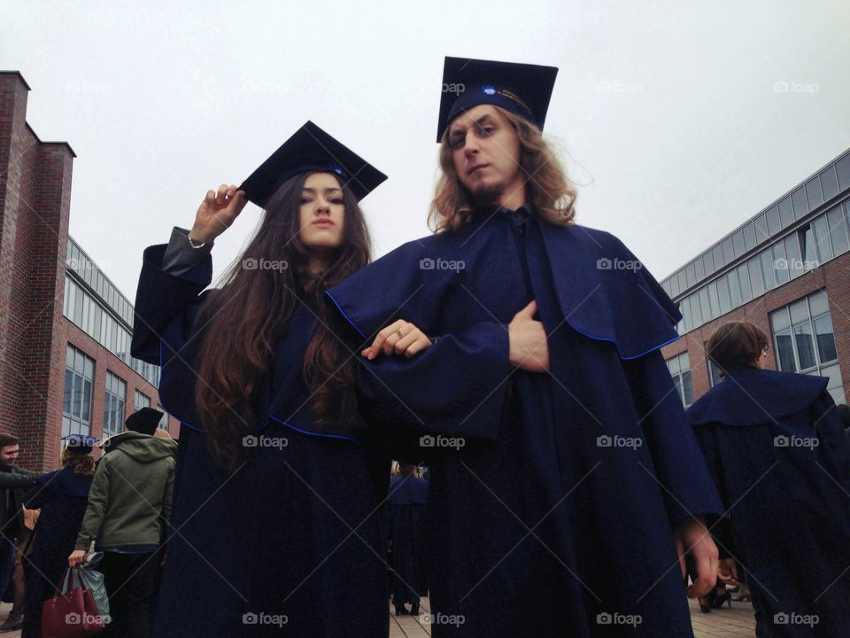 Portrait of students in graduation gown