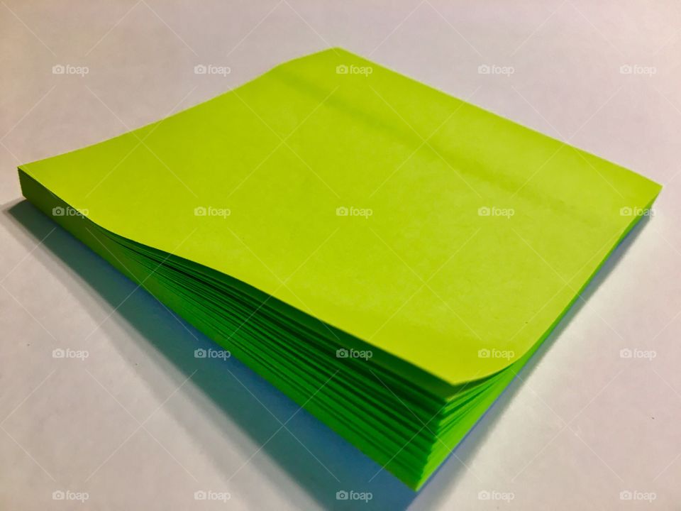 Stack of a green paper