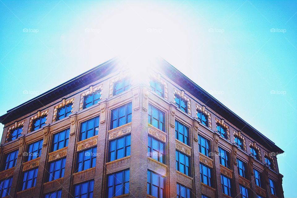 Building against blue sky