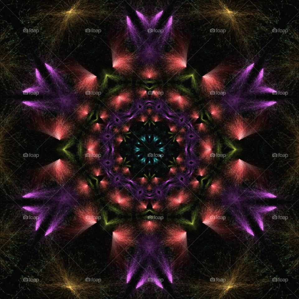 coloured light burst kaleidoscope