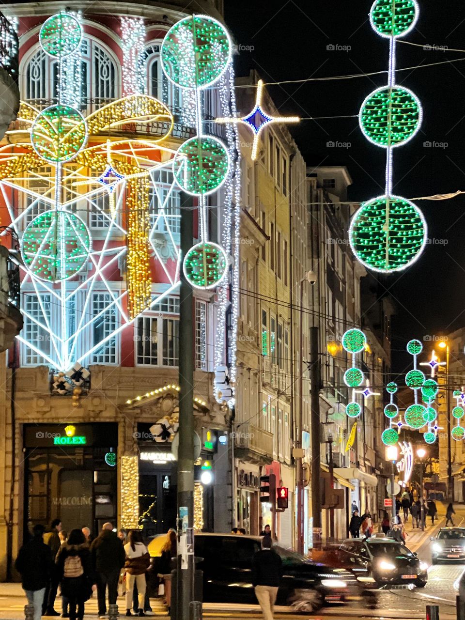 Xmas lights of Porto, Portugal 