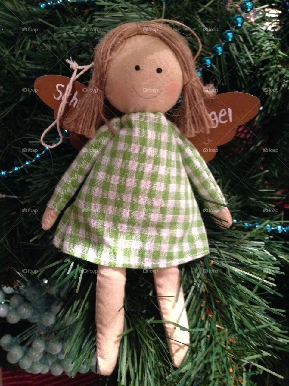 Christmas angel fabric doll