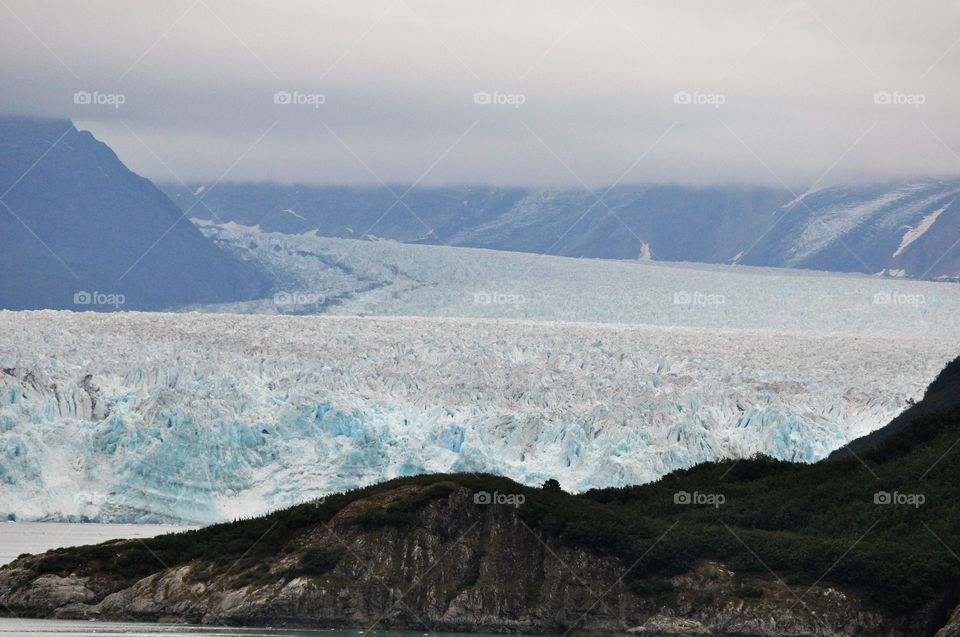 Foggy glaciers