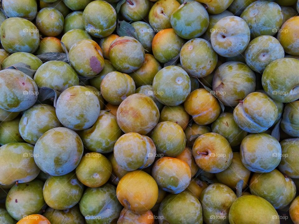 Fresh Plums. Fresh Plums In A Farmer's Market
