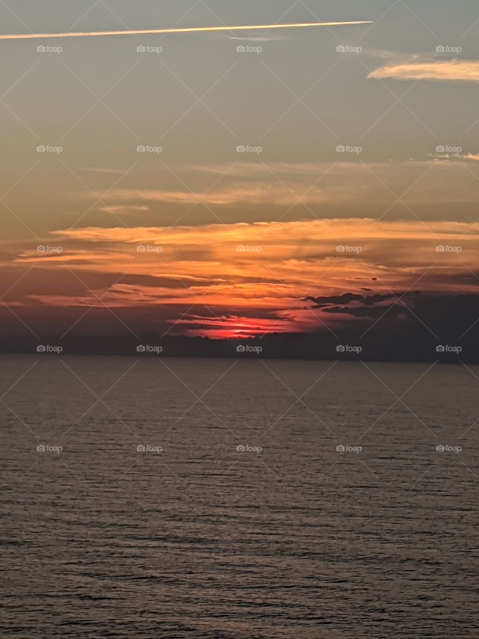 Calm waters at sunset