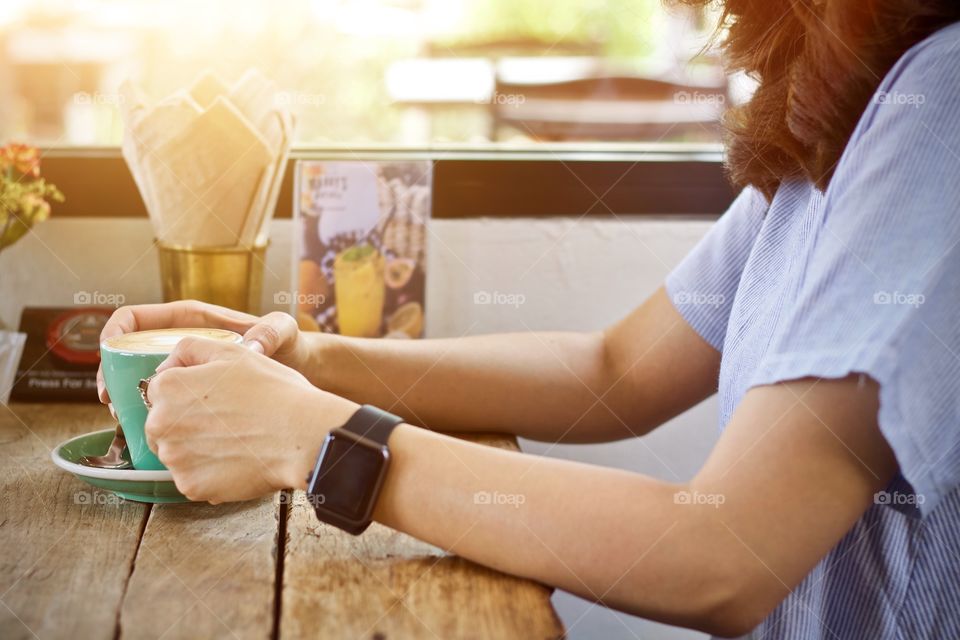 Women drinking coffee cup hot 