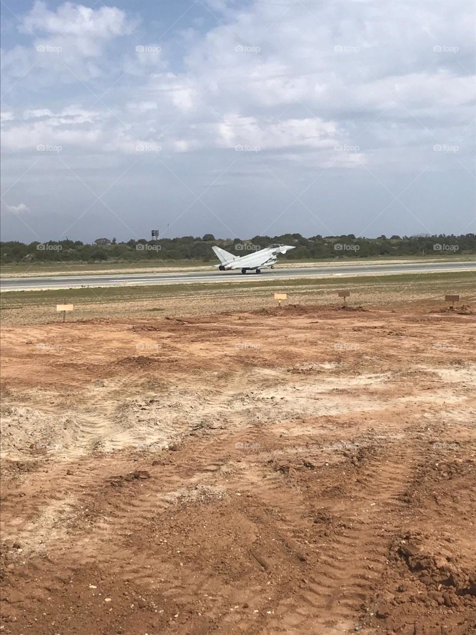 Fighter Jet Landing At Airbase
