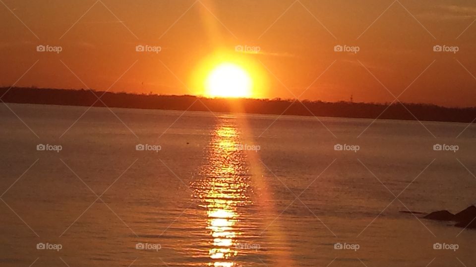 sunset. sunset on water