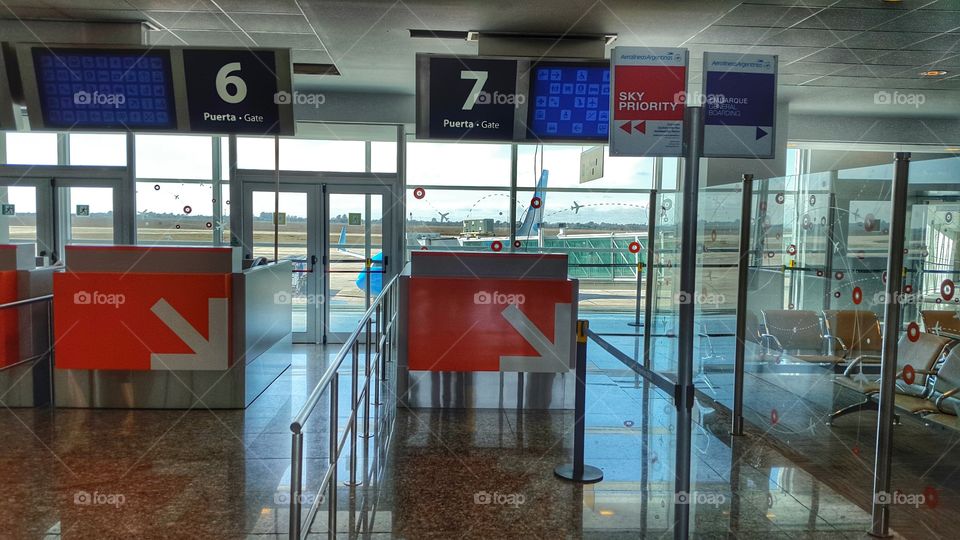 airport. departures Gates on cordoba airport