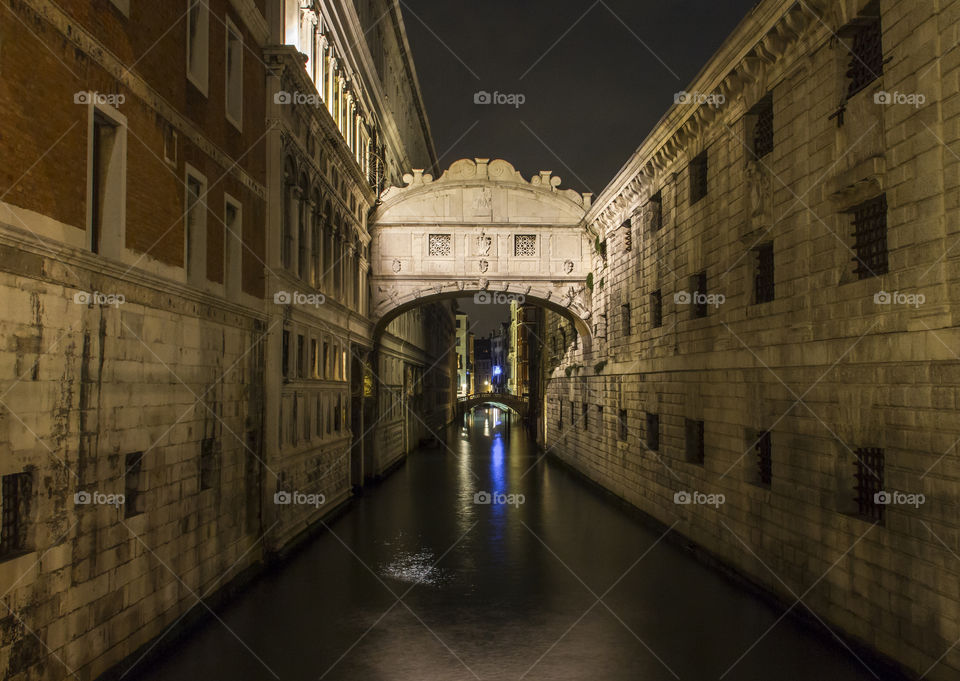 Bridge of sighs at night. Venice, Italy 