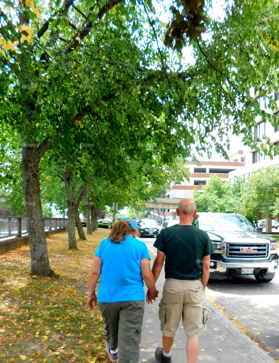 Elderly couple going for their daily walk