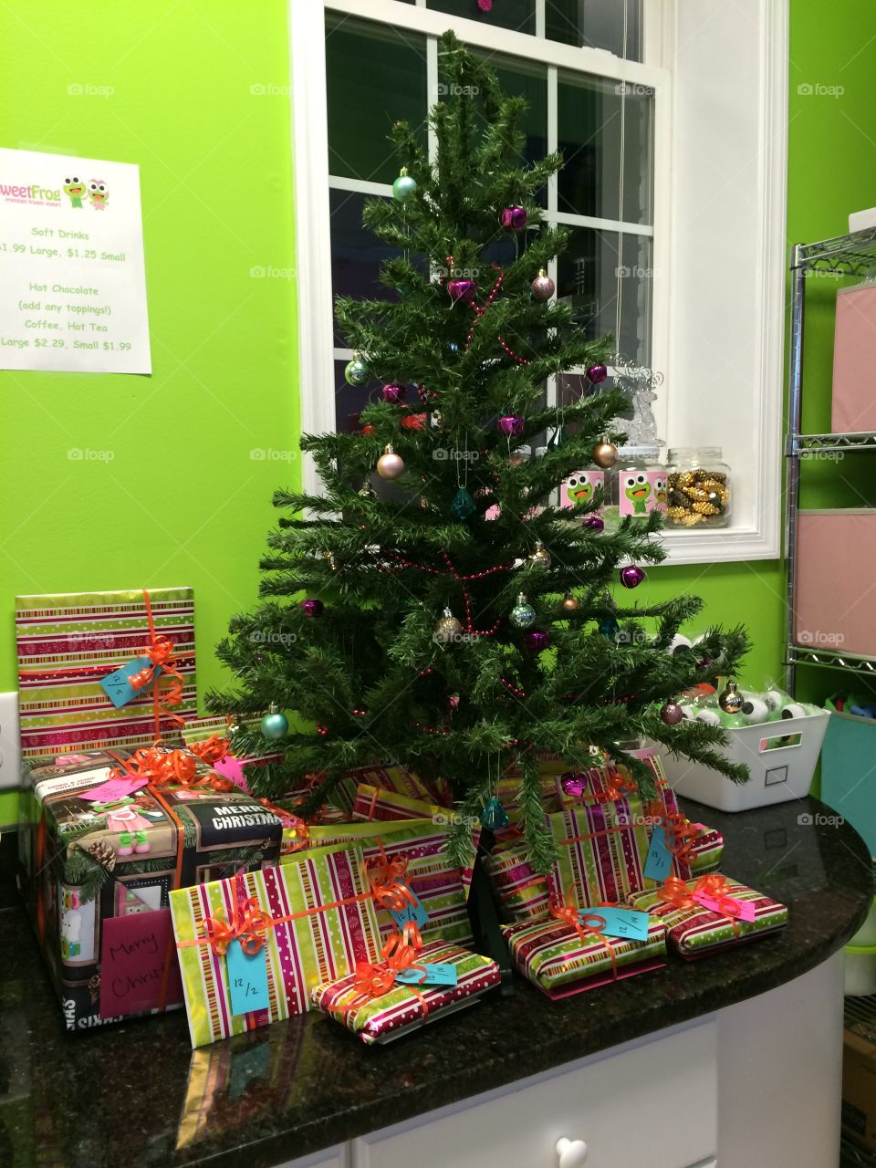 Christmas tree at sweet frog