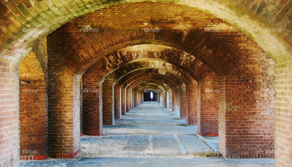 Brick Wall forming a Tunnel