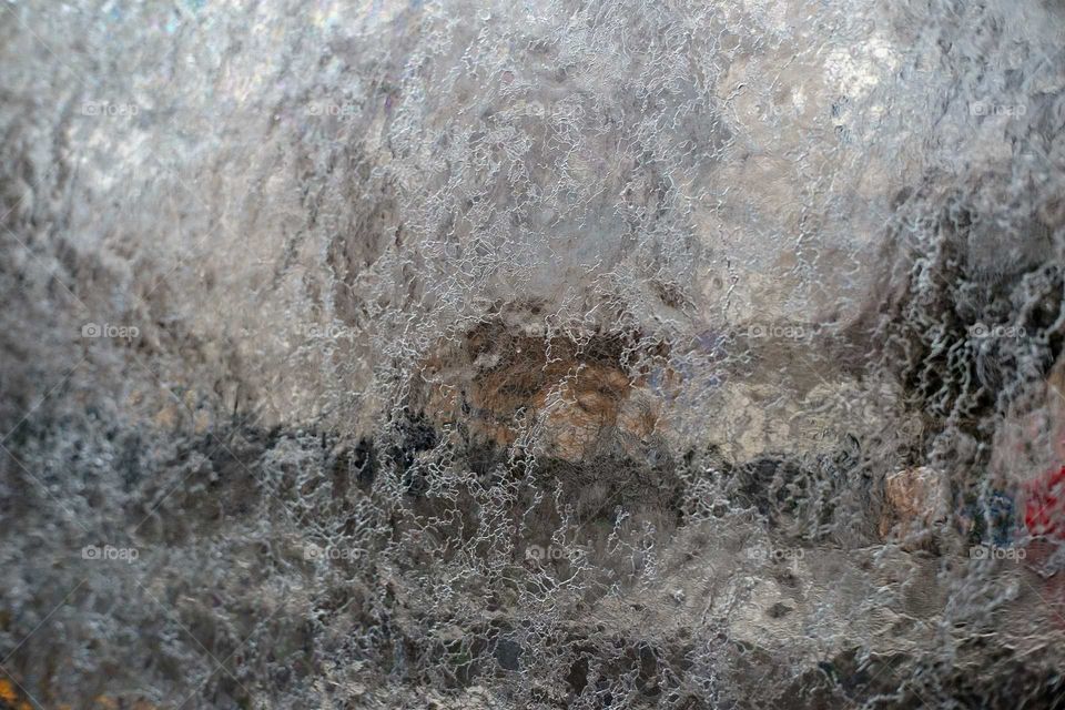 Frozen window. Ice patternul in window seamless background.