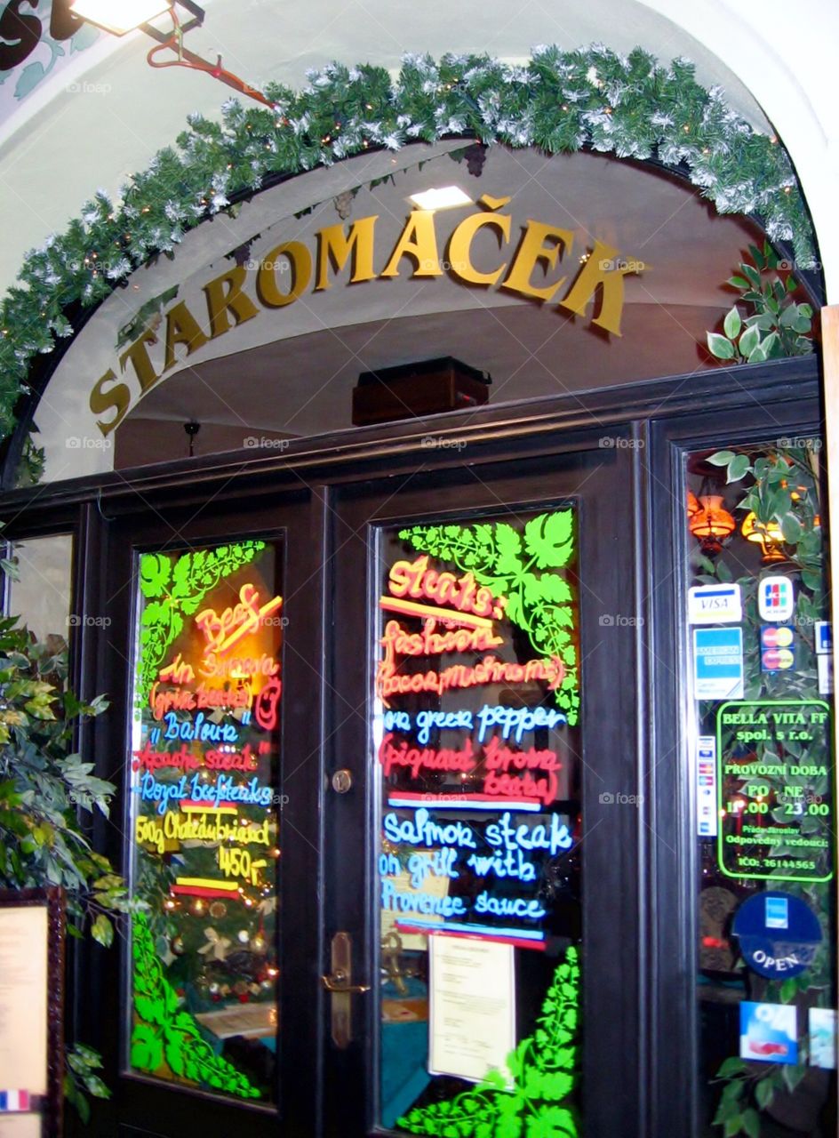 Market in Prague . Festive Storefront 