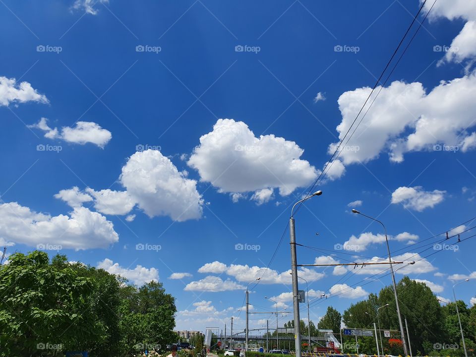 clouds road and traffic road