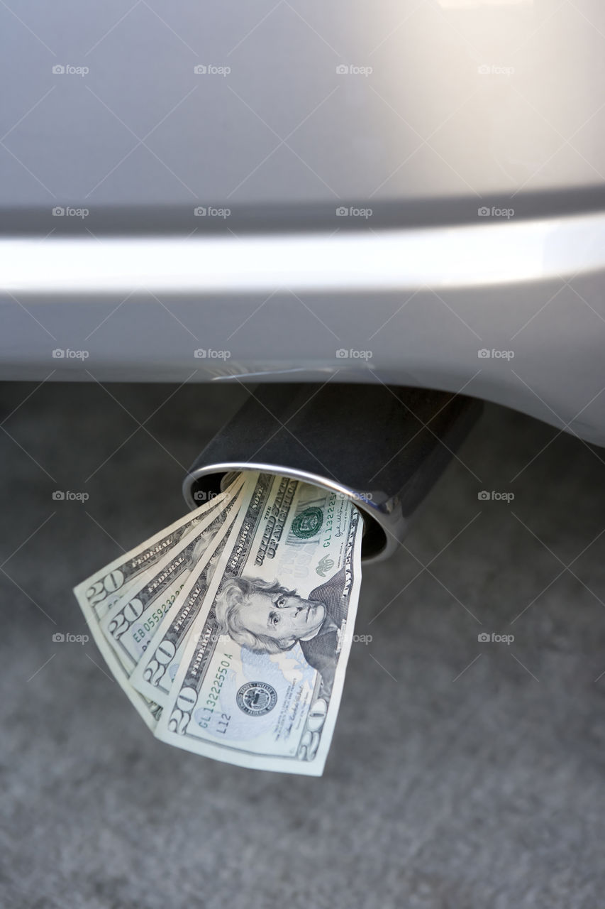 Money exhaust pipe gas guzzlers auto 