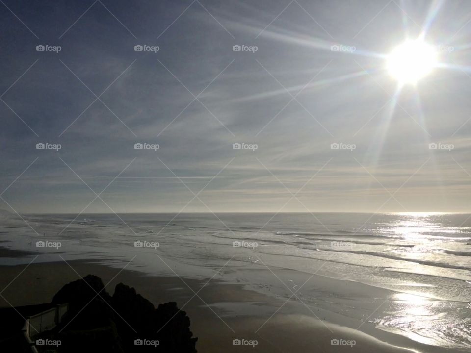 Sunshine over the ocean