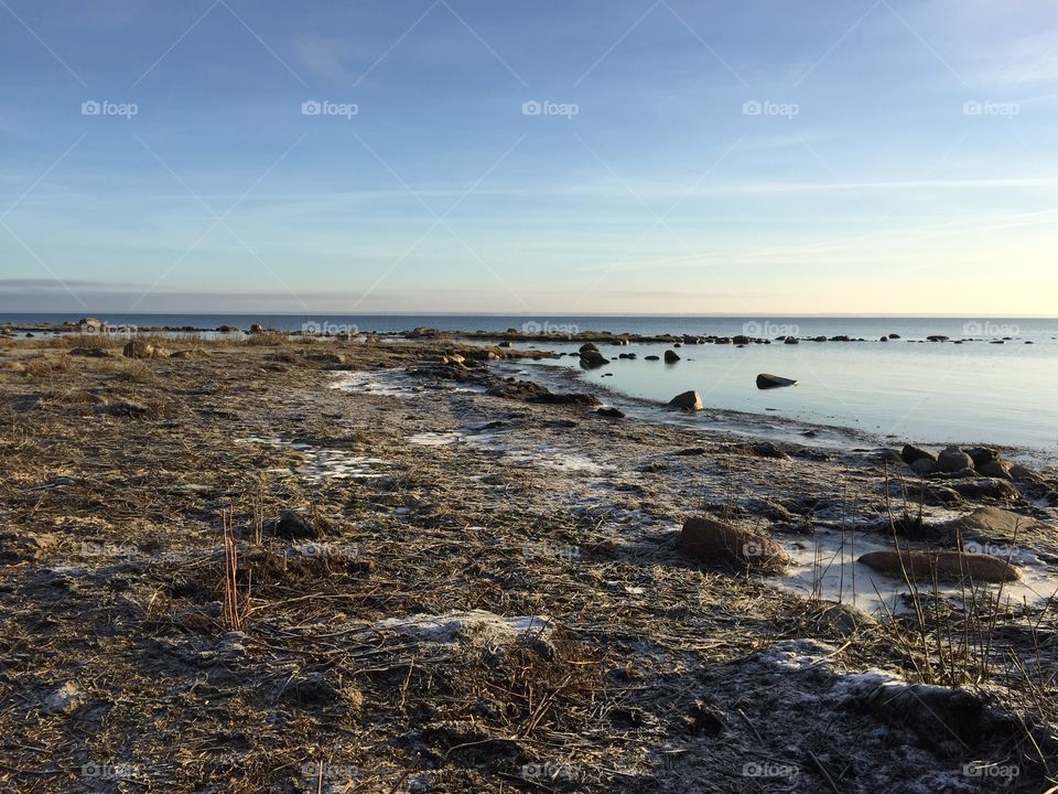 Baltic sea by Kalmarsund in Sweden 
