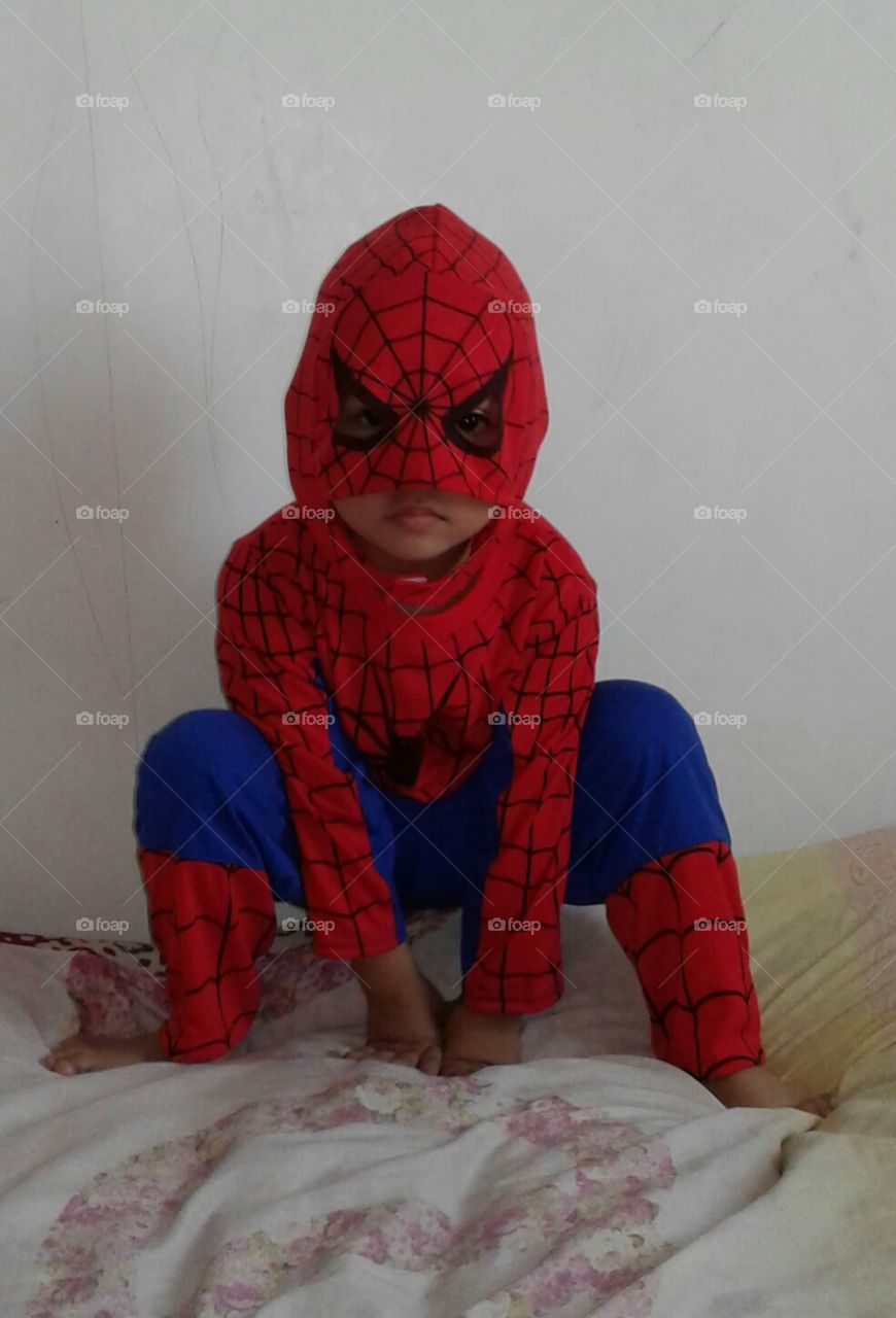 Spiderman costume
my little boy