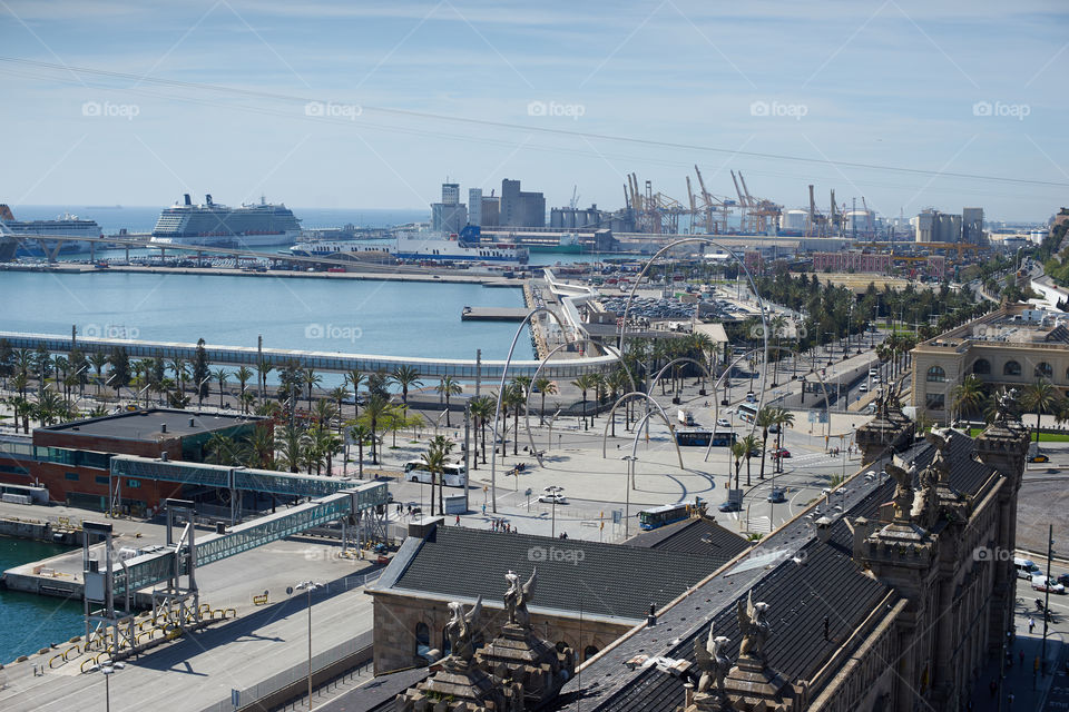 Puerto de Barcelona. Vista aérea del puerto de Barcelona