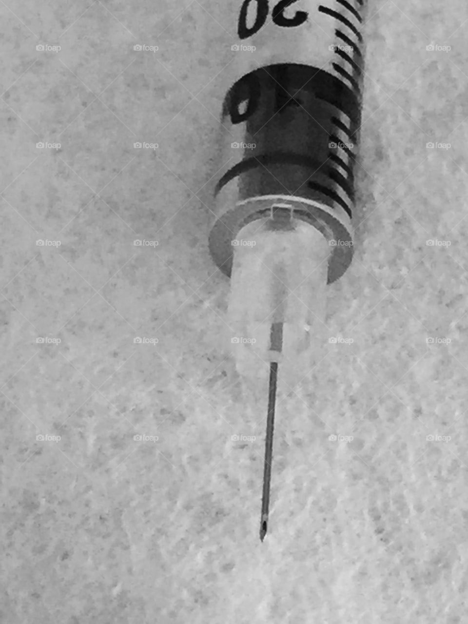Insulin needle tip.