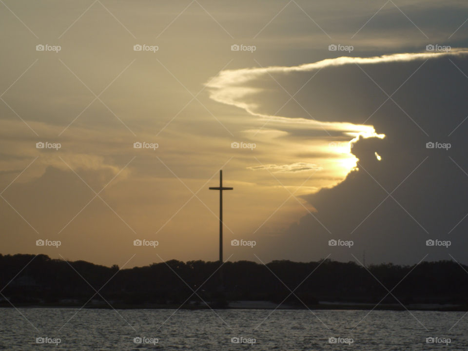 Cross sunset lady de leche saint Augustine Florida holy Christ