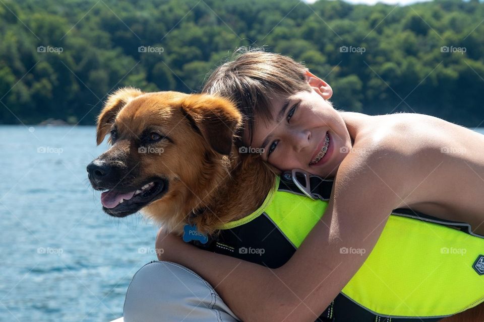 Lake Day with His Dog