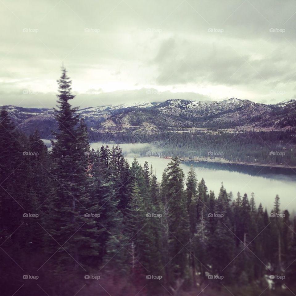 High angle view of donner pass